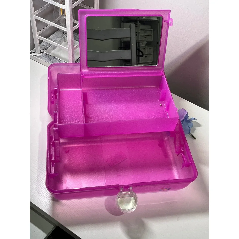 Caboodles On-The-Go Girl Makeup Case Hot Pink‎ Glitter Sparkle CAB5626 NEW